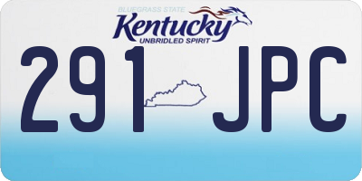 KY license plate 291JPC