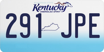 KY license plate 291JPE