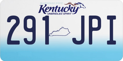 KY license plate 291JPI