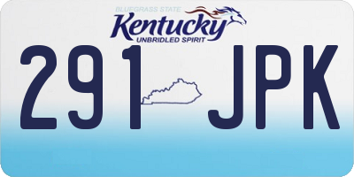 KY license plate 291JPK