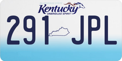 KY license plate 291JPL