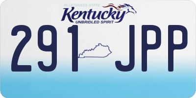 KY license plate 291JPP