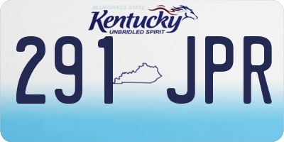 KY license plate 291JPR