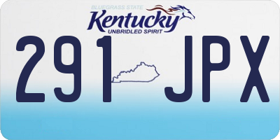 KY license plate 291JPX