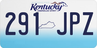 KY license plate 291JPZ