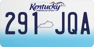 KY license plate 291JQA
