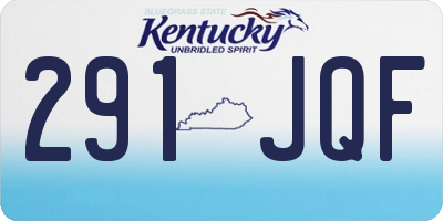 KY license plate 291JQF