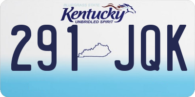 KY license plate 291JQK