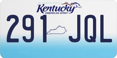 KY license plate 291JQL