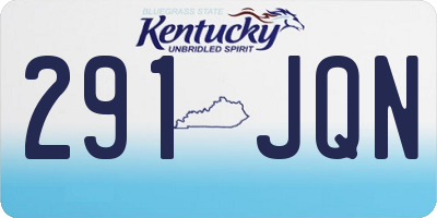 KY license plate 291JQN
