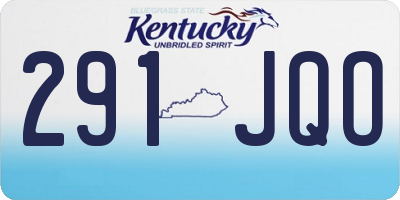 KY license plate 291JQO