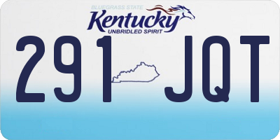 KY license plate 291JQT