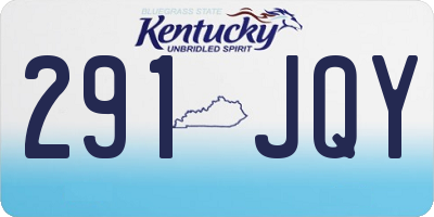 KY license plate 291JQY