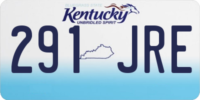 KY license plate 291JRE