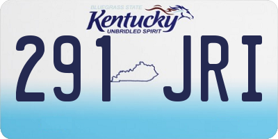 KY license plate 291JRI
