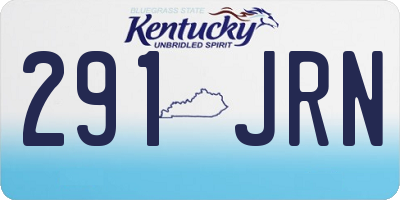 KY license plate 291JRN
