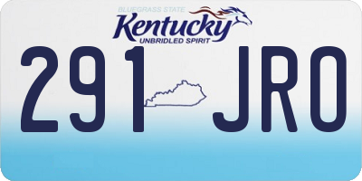 KY license plate 291JRO