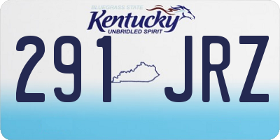 KY license plate 291JRZ
