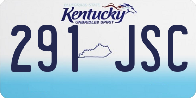 KY license plate 291JSC