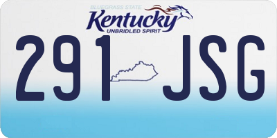 KY license plate 291JSG