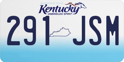 KY license plate 291JSM