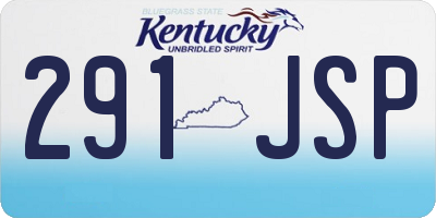 KY license plate 291JSP