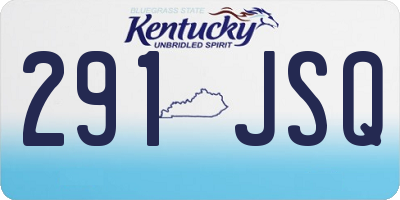 KY license plate 291JSQ