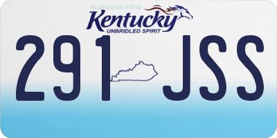 KY license plate 291JSS
