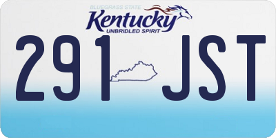 KY license plate 291JST