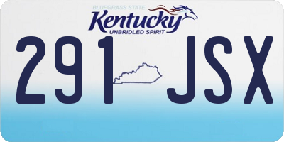 KY license plate 291JSX