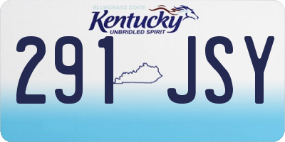 KY license plate 291JSY