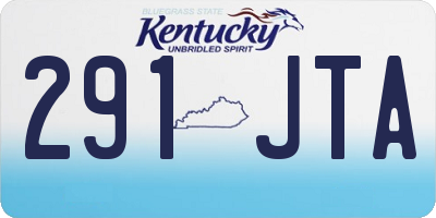 KY license plate 291JTA