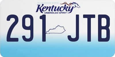 KY license plate 291JTB