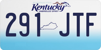 KY license plate 291JTF
