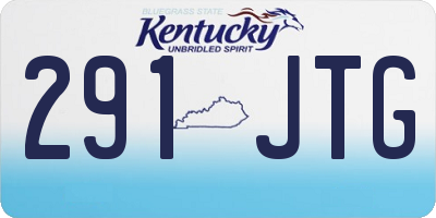 KY license plate 291JTG
