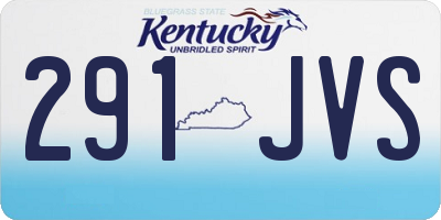 KY license plate 291JVS