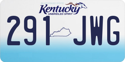 KY license plate 291JWG