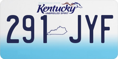 KY license plate 291JYF