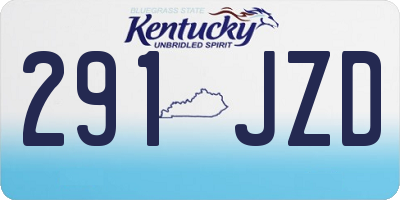 KY license plate 291JZD