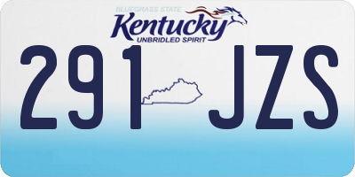 KY license plate 291JZS