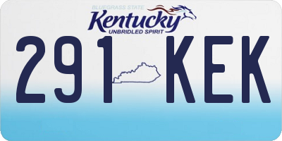 KY license plate 291KEK