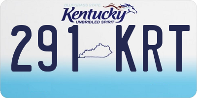 KY license plate 291KRT