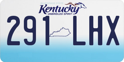 KY license plate 291LHX