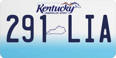 KY license plate 291LIA