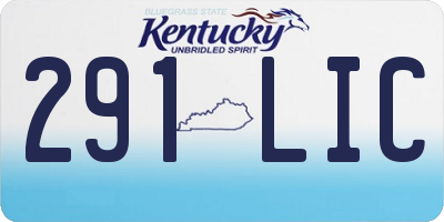 KY license plate 291LIC