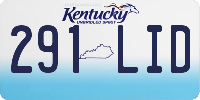 KY license plate 291LID