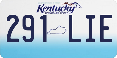 KY license plate 291LIE
