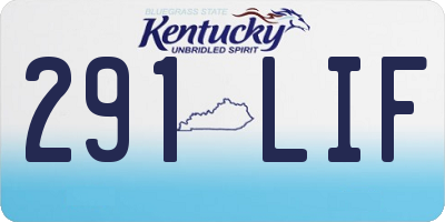 KY license plate 291LIF