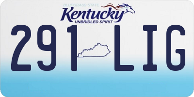KY license plate 291LIG