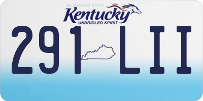 KY license plate 291LII